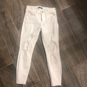 Express midrise distressed white jeggings